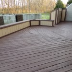 Two tone solid stain applied on this deck by Deck Resurrect