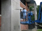 Power Wash of stubborn dirt from EIFS at UMES in Delmarva