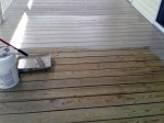 1st solid coat application of stain of 2 coats after deck cleaning - Rehoboth Bay, DE